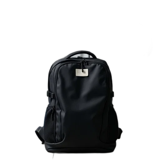 jacket, 3d render, photorealistic, dark, black, backpack, placed, floor transparent PNG cut-out