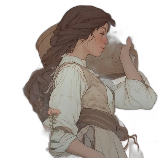 dress, jacket, face, crown, concept art, watercolor, fantasy art, oil painting transparent PNG cut-out