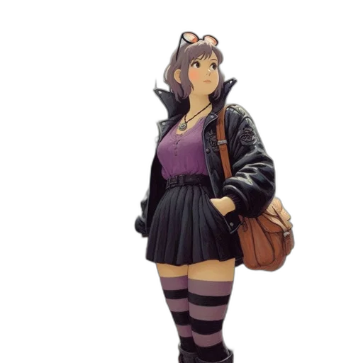 dress, jacket, creature, staff, concept art, 3d render, pixel art, anime transparent PNG cut-out