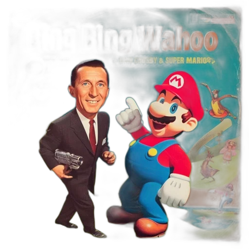 cartoon, concept art, 3d render, photorealistic, fusion, walt, disney, mario transparent PNG cut-out