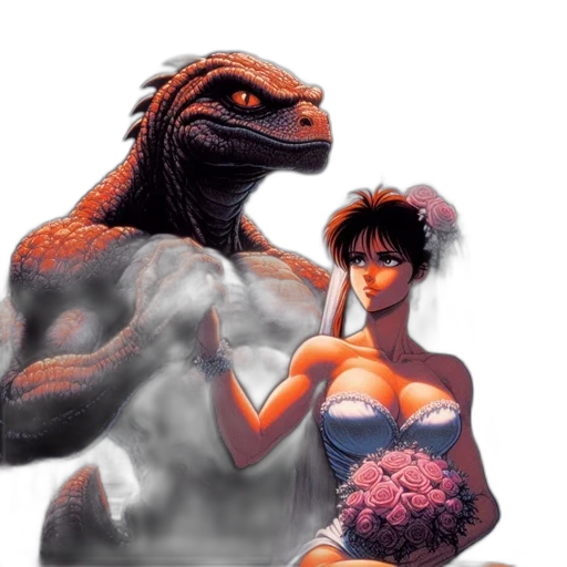 dragon, creature, dress, concept art, fantasy art, comic book art, pixel art, underwater transparent PNG cut-out
