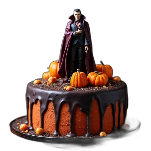 3d render, dark, halloween, cake transparent PNG cut-out