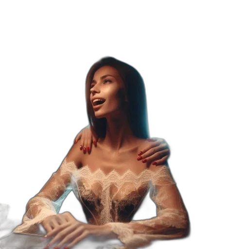 dress, hair, concept art, photorealistic, 3d render, fantasy art, underwater, fire transparent PNG cut-out
