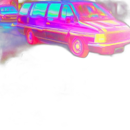 car, weapon, robot, staff, vaporwave, concept art, 3d render, cartoon transparent PNG cut-out