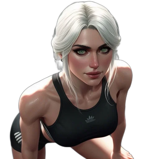 face, comic book art, concept art, fantasy art, photorealistic, gym, setting, athletic transparent PNG cut-out