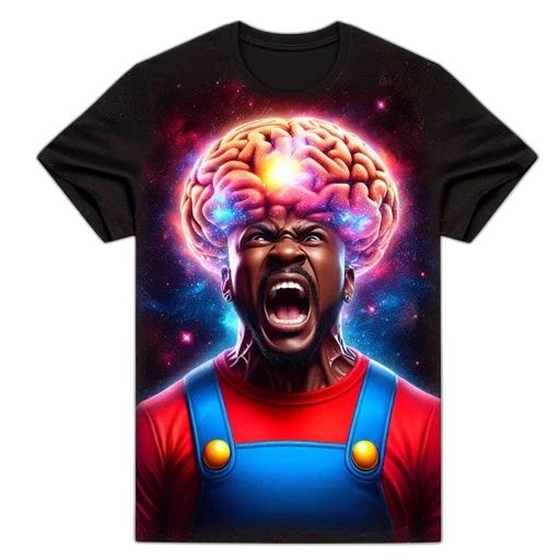 face, concept art, cyberpunk, black, t-shirt, features, graphic, print transparent PNG cut-out