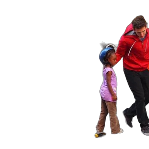 3d render, group, people, including, children, gathered, street, skateboards transparent PNG cut-out