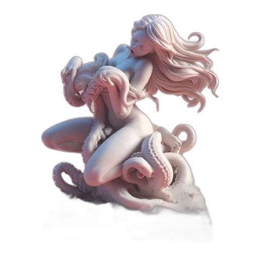 creature, hair, jewelry, mask, concept art, 3d render, fantasy art, photorealistic transparent PNG cut-out