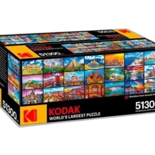 kodak, world, largest, puzzle, featuring, wonders, around, box transparent PNG cut-out