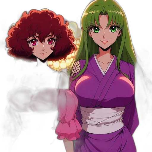 anime, concept art, pixel art, vaporwave, fire, outer space, green, red transparent PNG cut-out