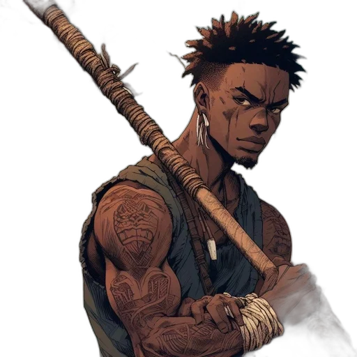 sword, weapon, staff, comic book art, concept art, fantasy art, pixel art, earth tones transparent PNG cut-out