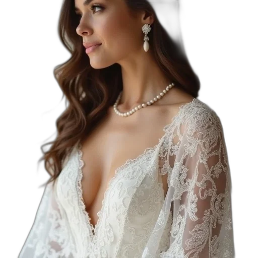 dress, jewelry, crown, photorealistic, woman, wearing, white, wedding transparent PNG cut-out