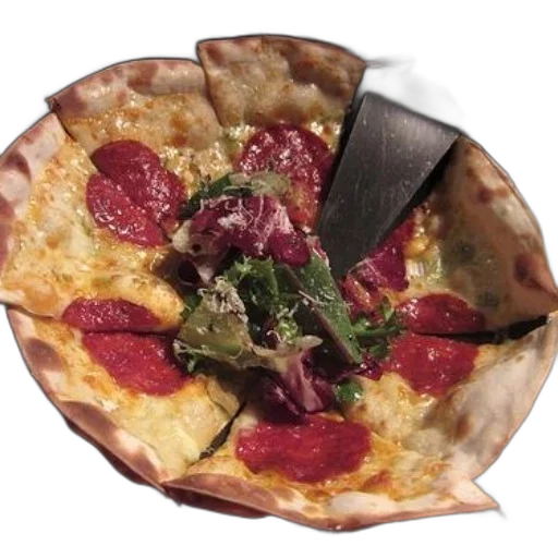 food, umbrella, hat, crown, photorealistic, 3d render, pepperoni, pizza transparent PNG cut-out