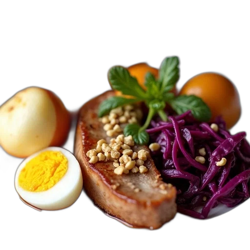food, photorealistic, 3d render, close-up, view, dish, various, ingredients transparent PNG cut-out