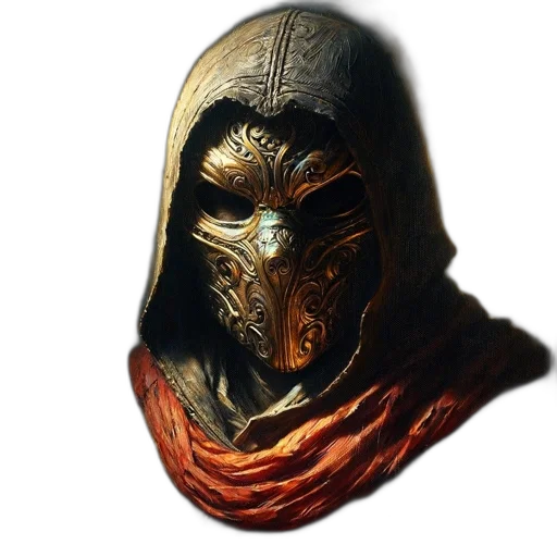 mask, face, creature, staff, concept art, fantasy art, 3d render, photorealistic transparent PNG cut-out