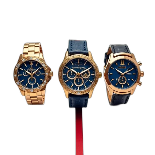 jewelry, blue, collection, three, gold, watches, intricate, designs transparent PNG cut-out