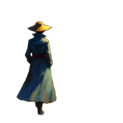 hat, dress, staff, umbrella, concept art, 3d render, pixel art, fantasy art transparent PNG cut-out