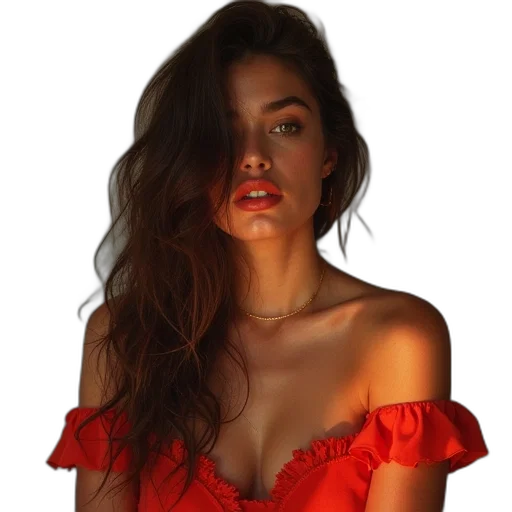 dress, jewelry, face, hair transparent PNG cut-out