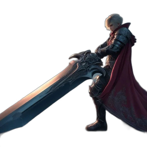 sword, weapon, staff, dragon, concept art, 3d render, fantasy art, pixel art transparent PNG cut-out