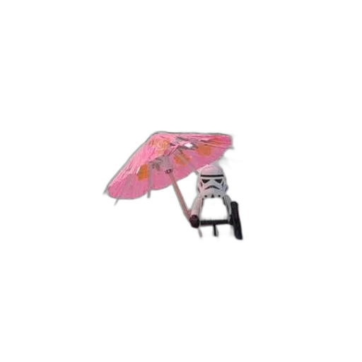 umbrella, furniture, staff, hat, concept art, vaporwave, 3d render, photorealistic transparent PNG cut-out
