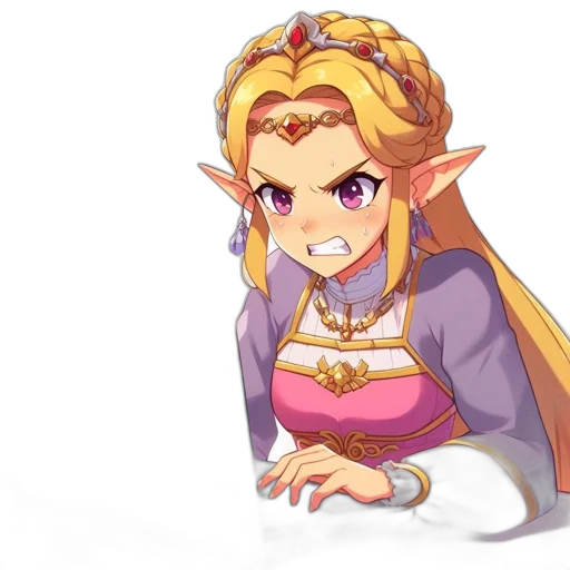 crown, face, staff, dress, pixel art, concept art, fantasy art, anime transparent PNG cut-out