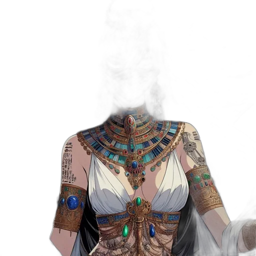 mask, dress, jewelry, face, fantasy art, concept art, cyberpunk, photorealistic transparent PNG cut-out