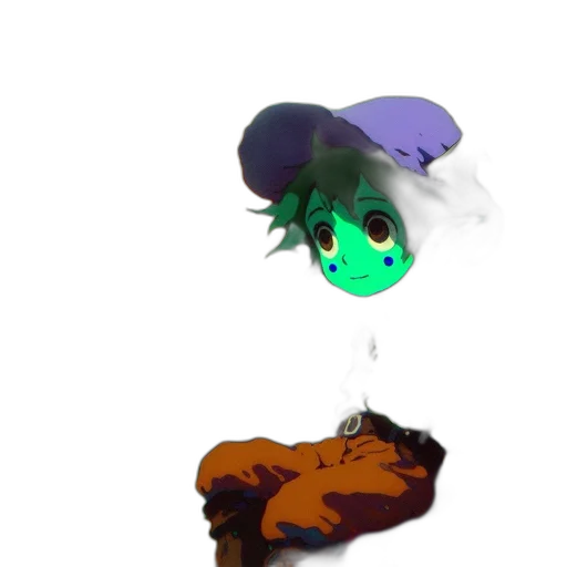 mask, hat, creature, staff, concept art, pixel art, 3d render, cartoon transparent PNG cut-out