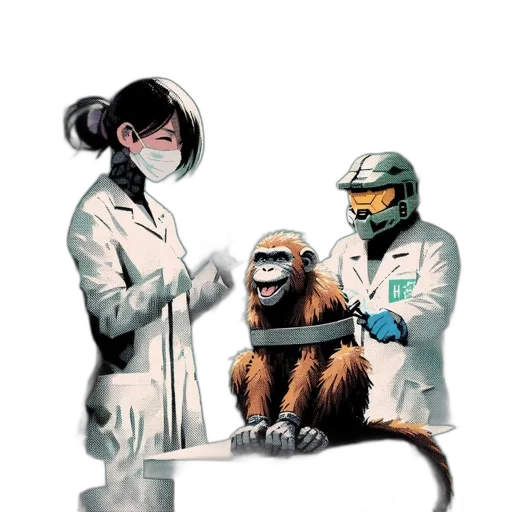 staff, animal, concept art, comic book art, lab, technician, white, coat transparent PNG cut-out