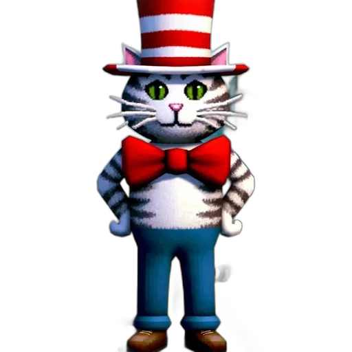 hat, staff, animal, pixel art, 3d render, cartoon, concept art, anthropomorphic transparent PNG cut-out