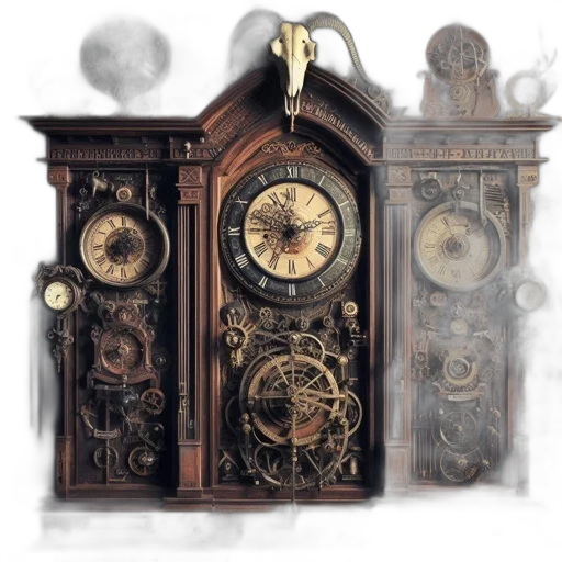 furniture, jewelry, photorealistic, 3d render, concept art, detailed, steampunk-style, clockwork transparent PNG cut-out