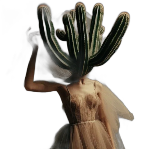 dress, creature, mask, hair, concept art, 3d render, photorealistic, fantasy art transparent PNG cut-out