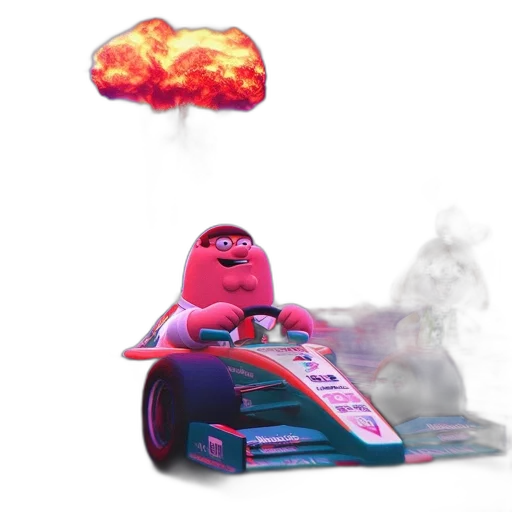 car, robot, animal, creature, vaporwave, concept art, 3d render, fire transparent PNG cut-out