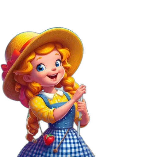 hat, dress, face, staff, 3d render, photorealistic, concept art, cartoon transparent PNG cut-out