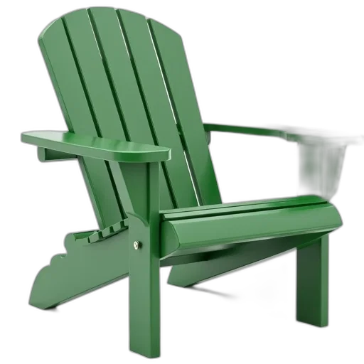 furniture, 3d render, green, wooden, chair, vertical, slats, backrest transparent PNG cut-out