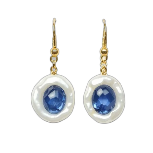 jewelry, pair, earrings, white, blue, color, scheme, featuring transparent PNG cut-out