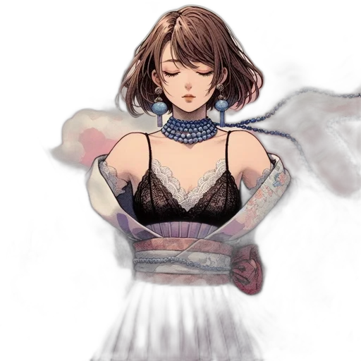 dress, jewelry, crown, mask, watercolor, concept art, fantasy art, pixel art transparent PNG cut-out