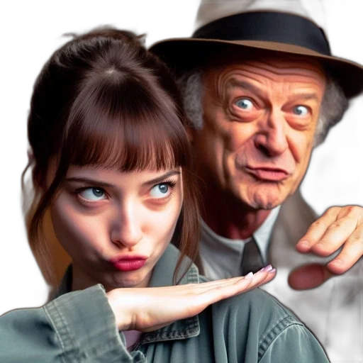 face, photorealistic, concept art, comic book art, outer space, two, individuals, one transparent PNG cut-out