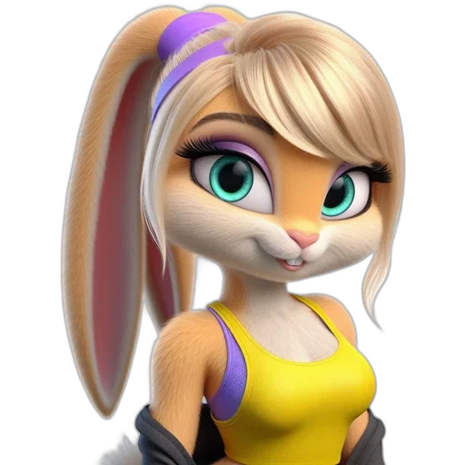 animal, 3d render, cartoon, concept art, photorealistic, animated, rabbit, character transparent PNG cut-out