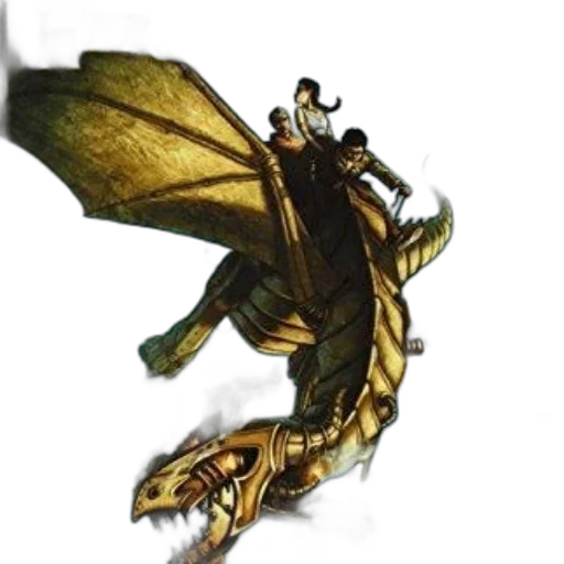 dragon, staff, creature, animal, concept art, fantasy art, 3d render, photorealistic transparent PNG cut-out