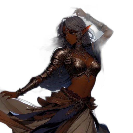 dress, staff, sword, weapon, concept art, fantasy art, anime, comic book art transparent PNG cut-out