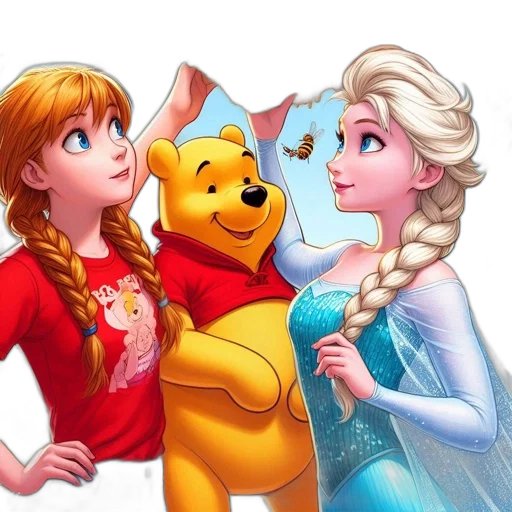 comic book art, concept art, cartoon, fantasy art, snow, fire, three, animated transparent PNG cut-out