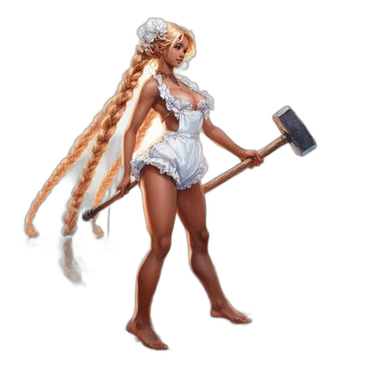 staff, concept art, fantasy art, 3d render, pixel art, woman, white, frilly transparent PNG cut-out