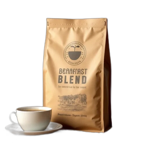 bag, organic, breakfast, blend, coffee, designed, roasters transparent PNG cut-out