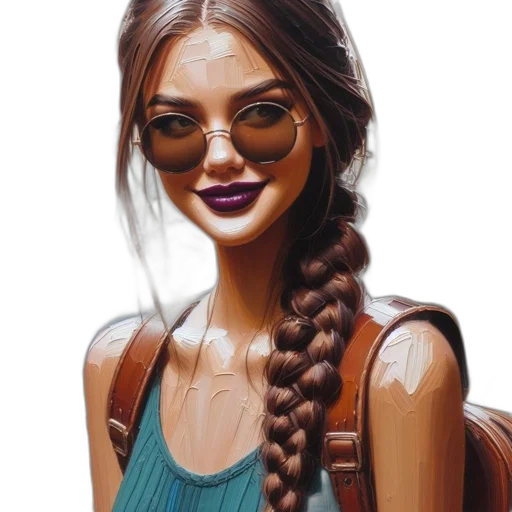 face, jewelry, dress, fantasy art, photorealistic, comic book art, cartoon, earth tones transparent PNG cut-out