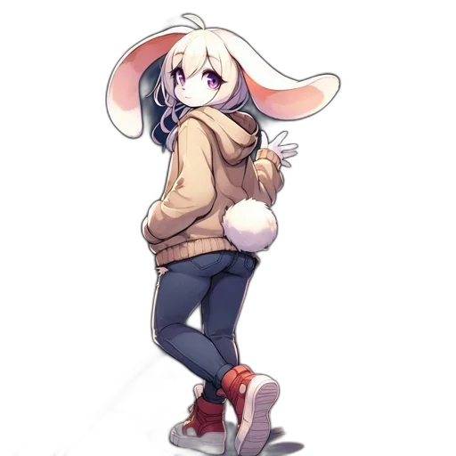 jacket, hat, animal, creature, anime, concept art, watercolor, cartoon transparent PNG cut-out