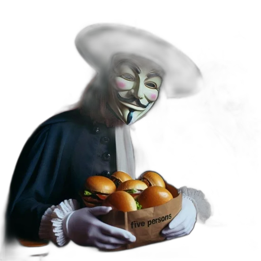 mask, food, face, robot, concept art, photorealistic, 3d render, vaporwave transparent PNG cut-out