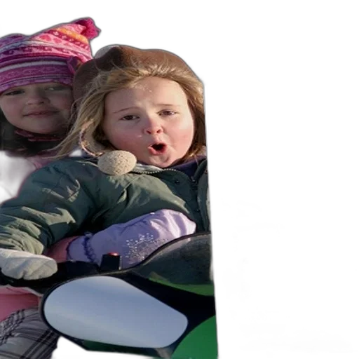 face, jacket, photorealistic, 3d render, snow, two, children, smile transparent PNG cut-out