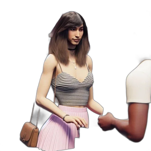 dress, 3d render, concept art, photorealistic, vaporwave, city street, monochrome, earth tones transparent PNG cut-out