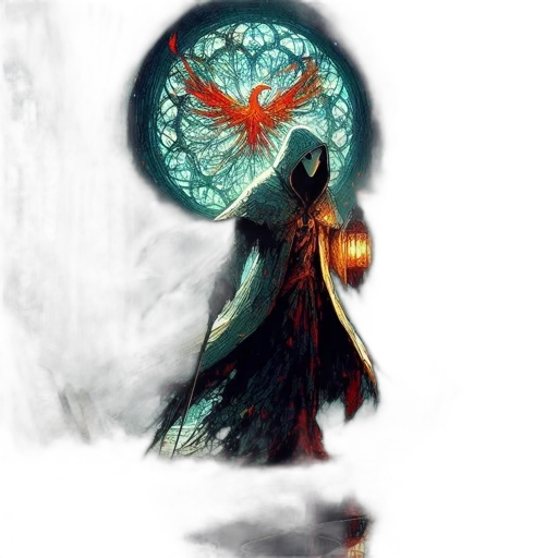 dragon, mask, dress, creature, fantasy art, concept art, comic book art, watercolor transparent PNG cut-out