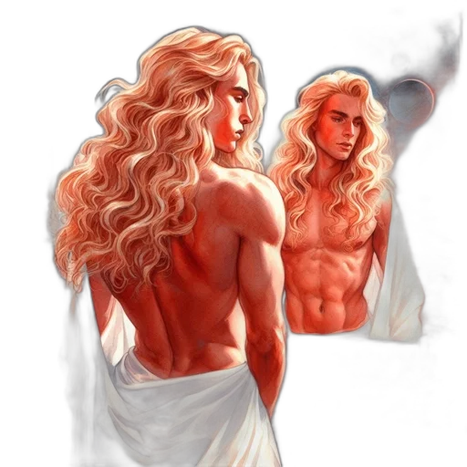 hair, fantasy art, concept art, photorealistic, comic book art, fire, futuristic, setting transparent PNG cut-out